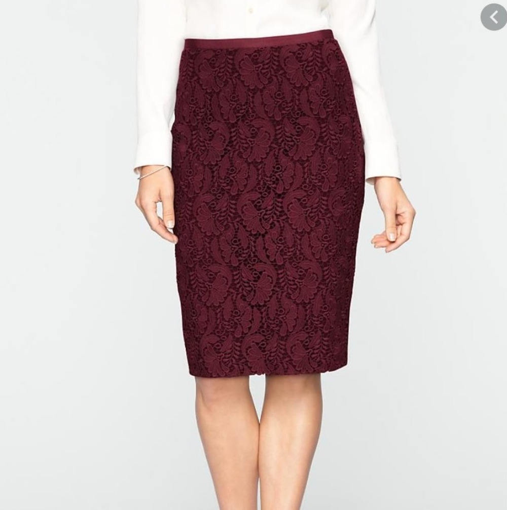 Talbots Pencil Skirt 4 Lace Straight Lined Career Business Party Event